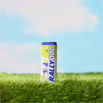 A can of Rally Dog Lemony Lime Vodka Ade on grass