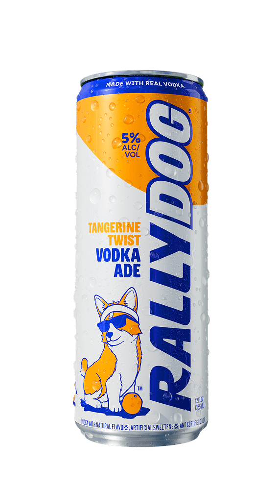 A can of Rally Dog Tangerine Twist Vodka Ade