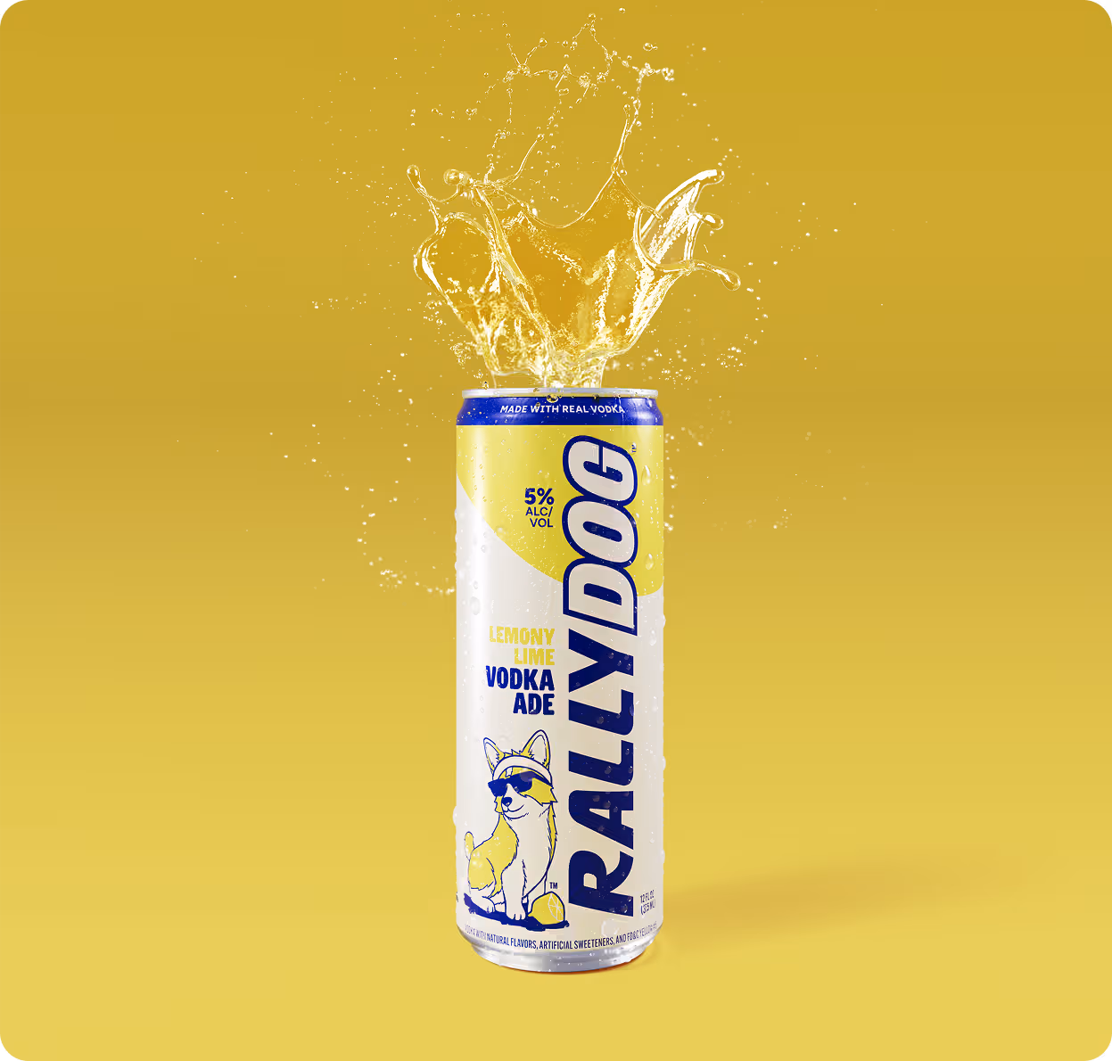 A can of Rally Dog Lemony Lime Vodka Ade